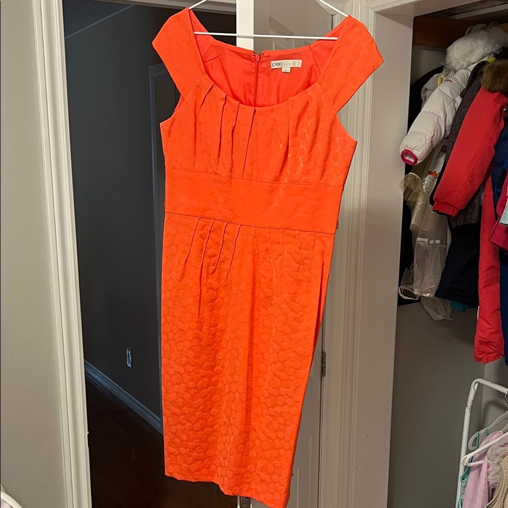 croft & barrow Orange Textured Cap-Sleeve Sheath Dress